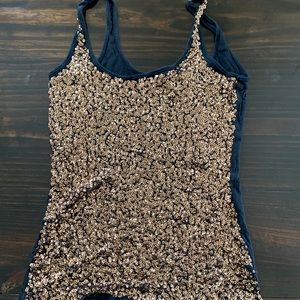 Charlotte Russe Gold Sequined Tank